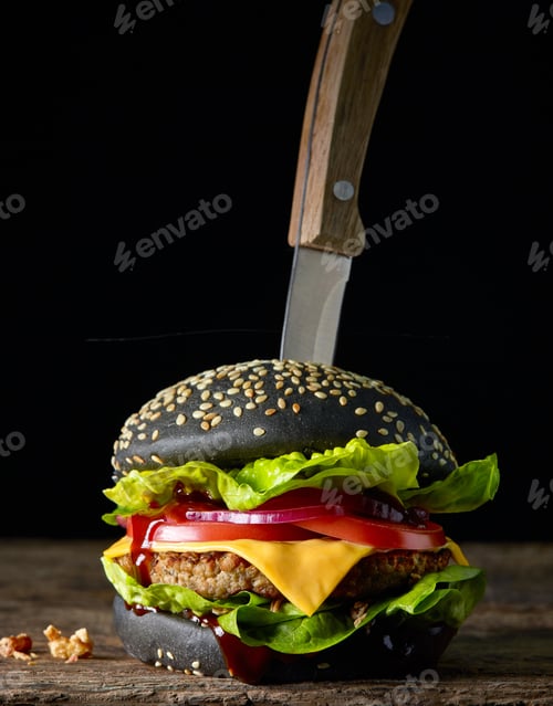 Preview: fresh tasty black burger