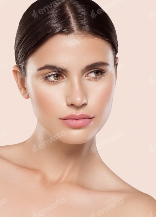 Preview: Beautiful Girl clean healthy skin macro portrait