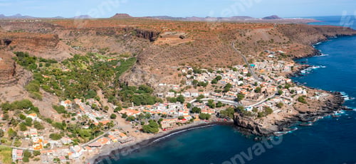 Preview: Aerial view Cidade Velha city in Santiago - Cape Verde - Cabo Verde