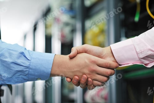 Preview: Group Of Young Business People It Engineer In Network Server Room Solving Problems And Give Help