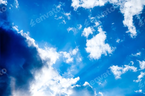 Preview: Beautiful blue sky and clouds natural background