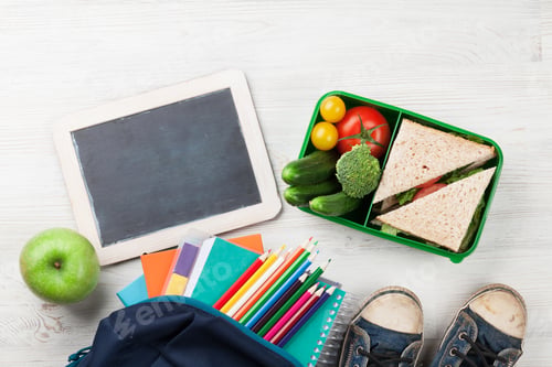 Preview: Lunch box and school supplies