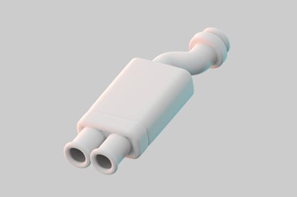 Preview: Dual outlet exhaust pipe white