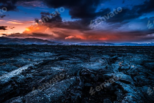 Preview: Storm Clouds over Craters of the Moon Idaho Landscape