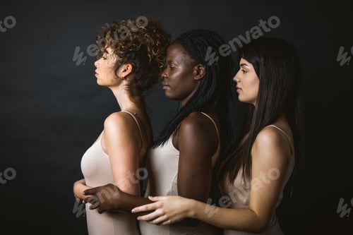 Preview: Beauty shot of multiracial group of women