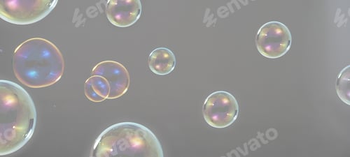 Preview: Shampoo bubbles floating like flying in the air by wind blow