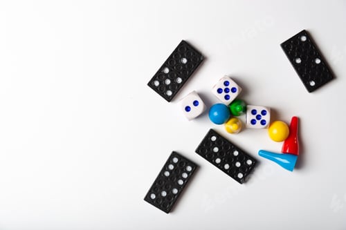Preview: Dominoes, dice and figures for board games