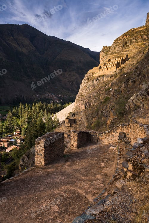 Preview: Pinkullyuna Inca Storehouses above Ollantaytambo, Sacred Valley of the Incas (Urubamba Valley), near