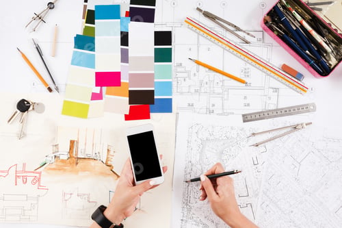 Preview: Architect drawing architectural project