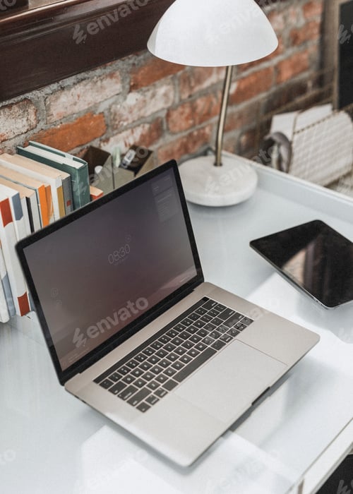 Preview: Laptop and a tablet in a home office