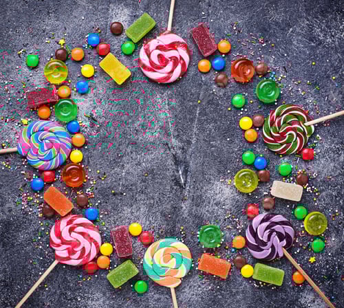 Preview: Assortment of colorful candies and lollipops
