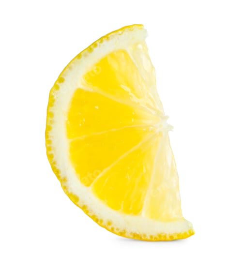 Preview: Slice of fresh lemon isolated on white