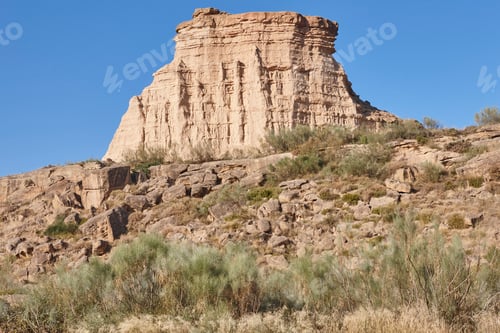 Preview: Picturesque pinnacle in Los Monegros. Torrollones La Gabarda, Huesca. Spain