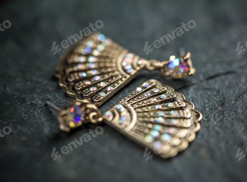 Preview: Fan shaped metal earrings