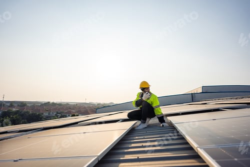 Preview: Professional engineer work to maintenance of photovoltaic panel system.