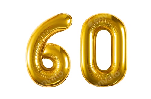 Preview: inflatable ball figured gold number on white background