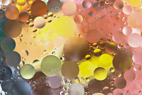 Preview: Macrophotography of oil drops in the background on a multi-colored background. Summer.