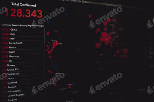 Preview: Statistics of the Coronavirus cases shown on the screen