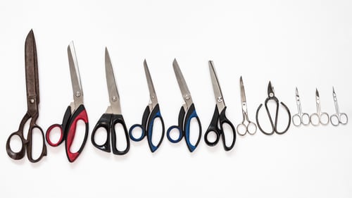 Preview: top view of line from various scissors