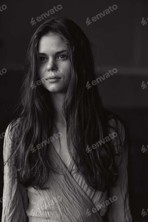 Preview: attractive woman in dress posing outdoors attractive look elegant style