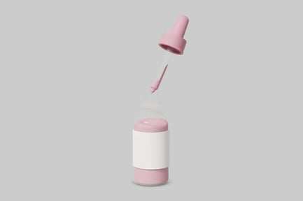 Preview: Pink and white bottle with dropper lid