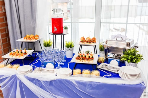 Preview: Served table full of different kinds of beverages for birthday party