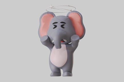 Preview: Dizzy cartoon elephant character
