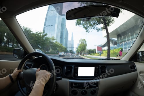 Preview: Driving car on city viaduct road