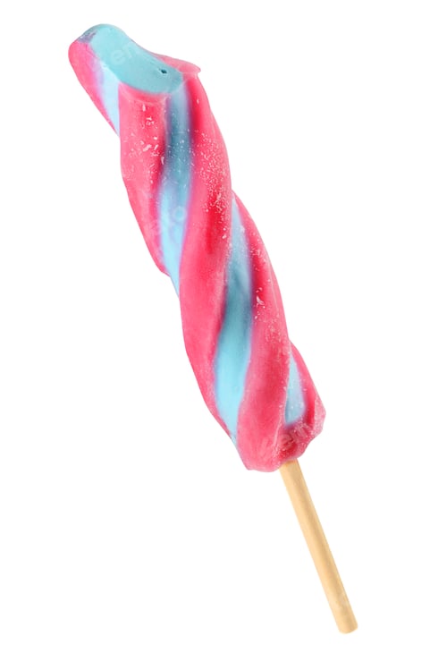 Preview: Swirled Ice Pop on Wooden Stick Isolated