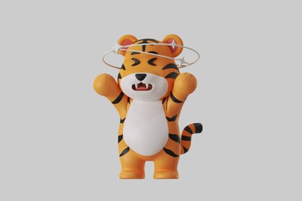 Preview: Dizzy cartoon tiger