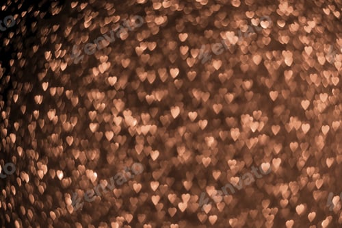 Preview: Peach fuzz sparkling glitter hearts bokeh background