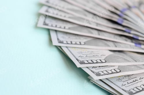 Preview: Close-up of Stacked One Hundred Dollar Bills