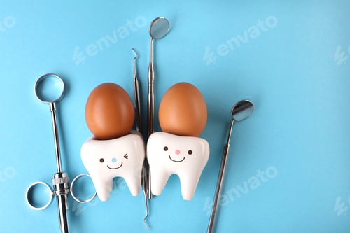 Preview: Dental concept. Dentist.Dentistry. Happy Easter.