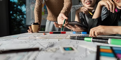 Preview: Creative UX UI Brainstorming Session with Designers Collaborating on Innovative Digital Solutions