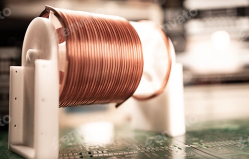 Preview: Close-up A lot of skeins of twisted copper wire