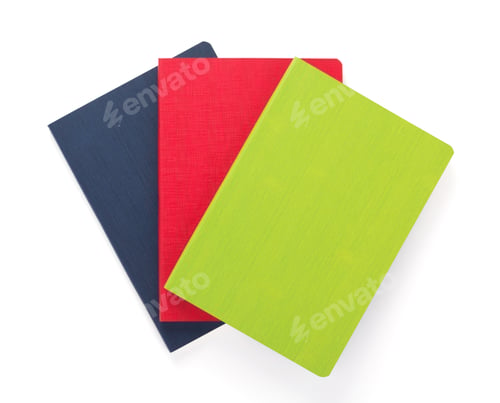 Preview: notebook at white paper background