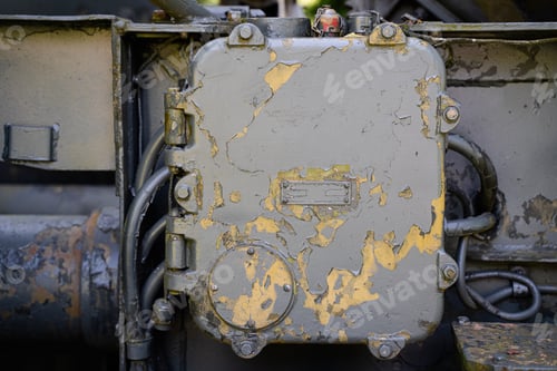 Preview: Vintage Military Metal Box with Peeling Paint