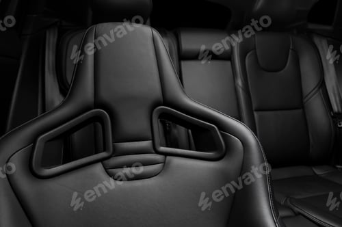 Abstract Close-Up of Black Car Interior