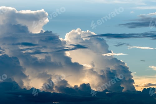 Preview: colorful dramatic sky with cloud at sunset.