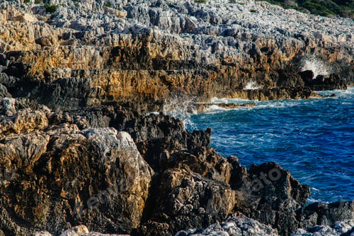 Preview: The waves of the sea on the stony beach of Kefalonia