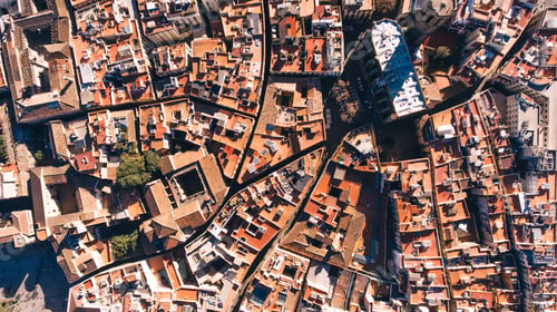 Preview: Aerial view of old town in Europe