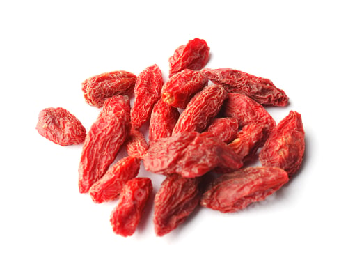 Preview: Vibrant Red Goji Berries on a Clean White Surface