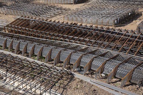 Preview: Reinforcement steel mesh on a construction site