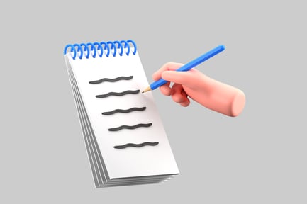 Preview: Cartoon Hand Writing on Notepad