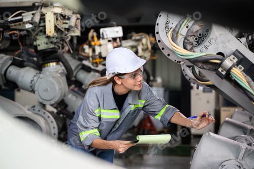 Preview: Maintenance engineer worker working with robotic machine automation