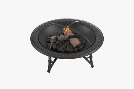 Preview: Classic Copper Finish Metal Fire Pit with Protective Mesh