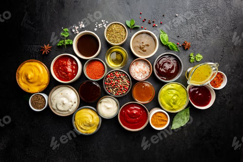 Preview: Set of different dip sauces