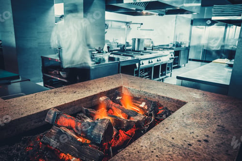 Preview: Modern kitchen and chefs in hotel