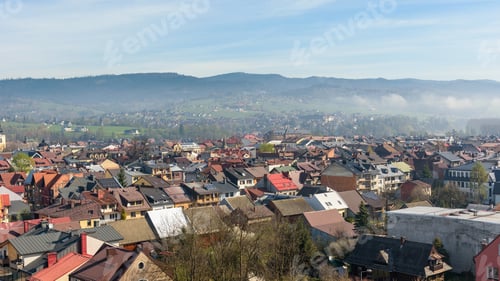 Preview: Panoramic view of the rooftops of Nowy Targ