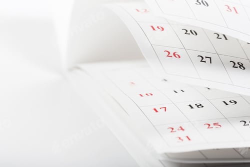 Preview: Calendar pages close up business time concept